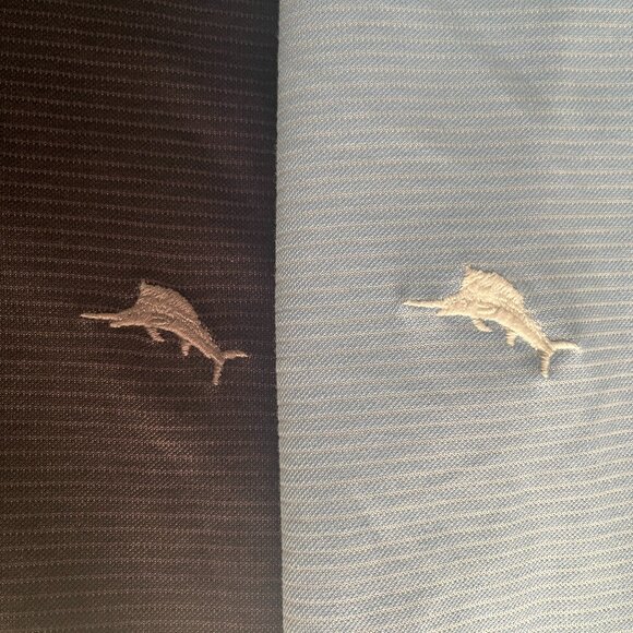 Tommy Bahama Other - Tommy Bahama Men's lot of 2 black and blue striped Mint Cond polo shirts M